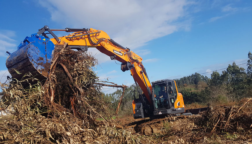 UNA EXCAVADORA DOOSAN DX235LCR-5 EN LOS BOSQUES DE CANTABRIA
